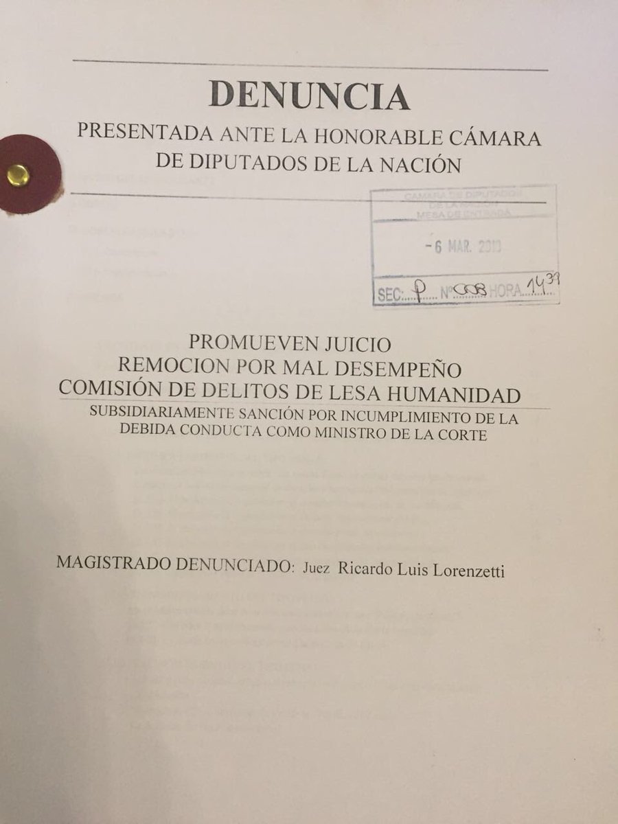 LAOTRACAMPANA1's tweet photo. Hoy la Asociación Abogados Defensores de Derechos Humanos de Latinoamerica(AADDHL) presentó una denuncia en contra del Juez Ricardo Luis Lorenzetti,promoviendo juicio y remoción de su cargo.Agradeceremos su difusión @LANACION @EduardoFeimann @LanataPPT @elprestoOk @davidrey11 https://t.co/V2jYZQDyv0