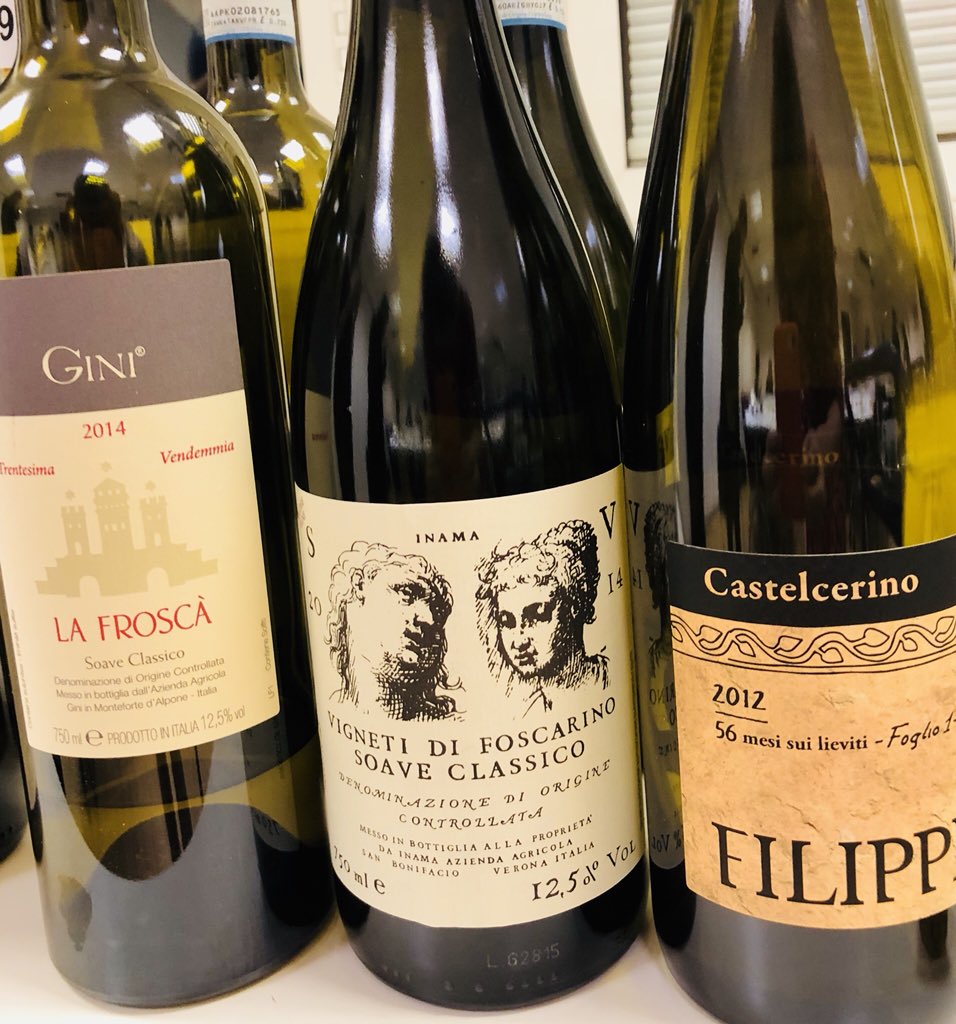 #Soave triptych of 3 beautiful Cru wines: stony, lithe Frosca; sumptuous, glossy Foscarino &amp; salty, invigorating Castelcerino. So diverse and satisfying.