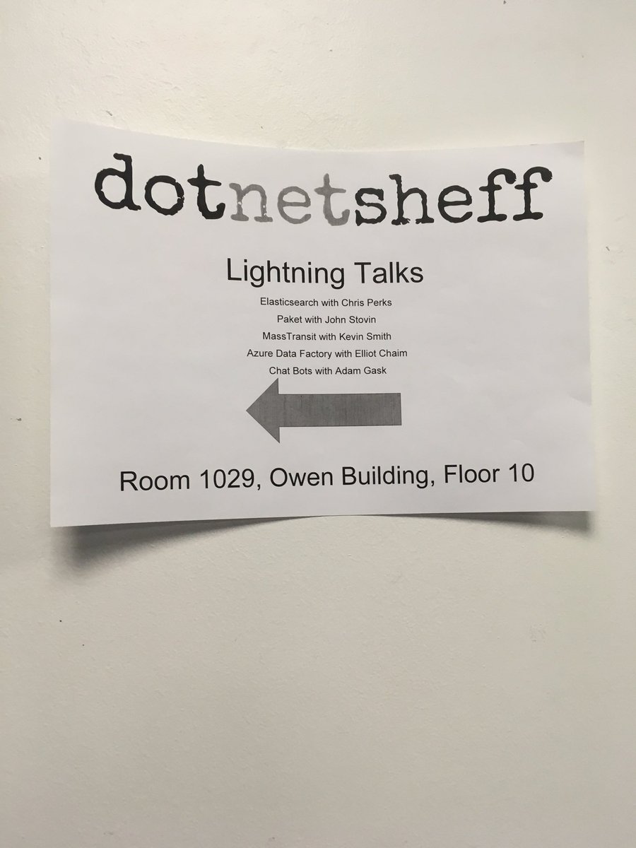 AdamGask's tweet image. Delighted to be speaking at @dotnetsheff tonight about chatbots! #dotnetsheff