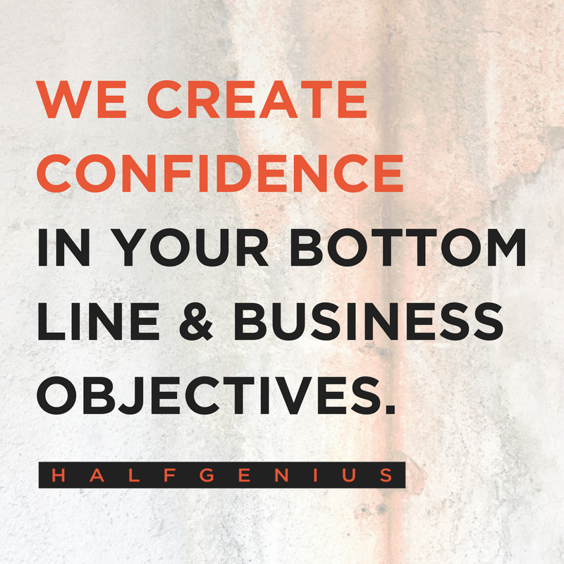 halfgenius's tweet photo. HG has confidence in your brand mission and values. What we bring to the table is confidence, redefined. https://t.co/qTH19lWZeE https://t.co/jJg2BigUPS