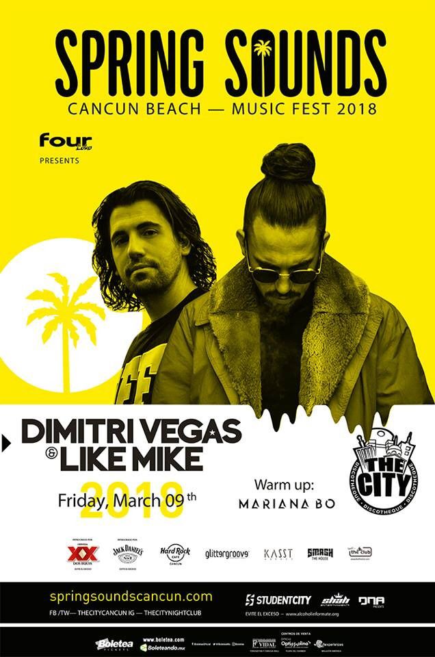 ElectronicaMX's tweet photo. CANCÚN:El #SprigBreak comienza a calentarse con @dimitrivegas & @likemike 🔥🔥🔝
#the360experience https://t.co/e5ctWLRVQq