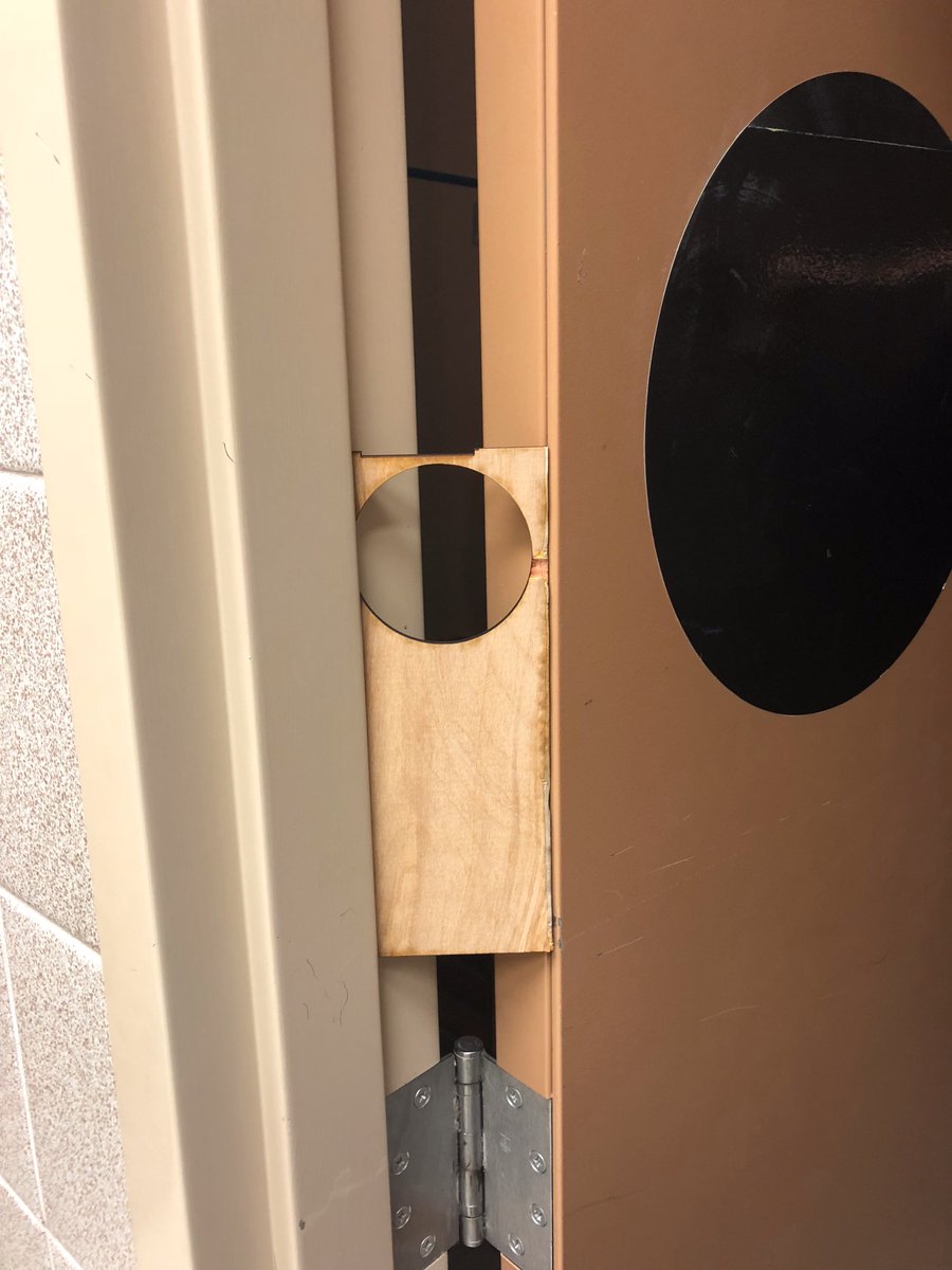 MrsRudolphCMS's tweet photo. Students worked on a design thinking challenge for 3 days to discover the most effective way to keep the classroom door open during passing period. Here is one of our amazing solutions! @ChippewaMiddle #lasercut #nofingerspinched https://t.co/4qBhh8HN96