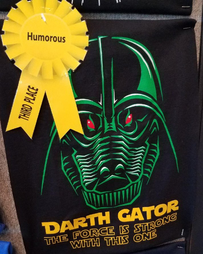 UHDSportsandFit's tweet image. UHD Sports and Fitness Darth Gator t-shirt wins 3rd place in the Humorous Category at the National Intramural Recreational Sports Association Conference in Denver. #NIRSA #DarthGator #UHDGators