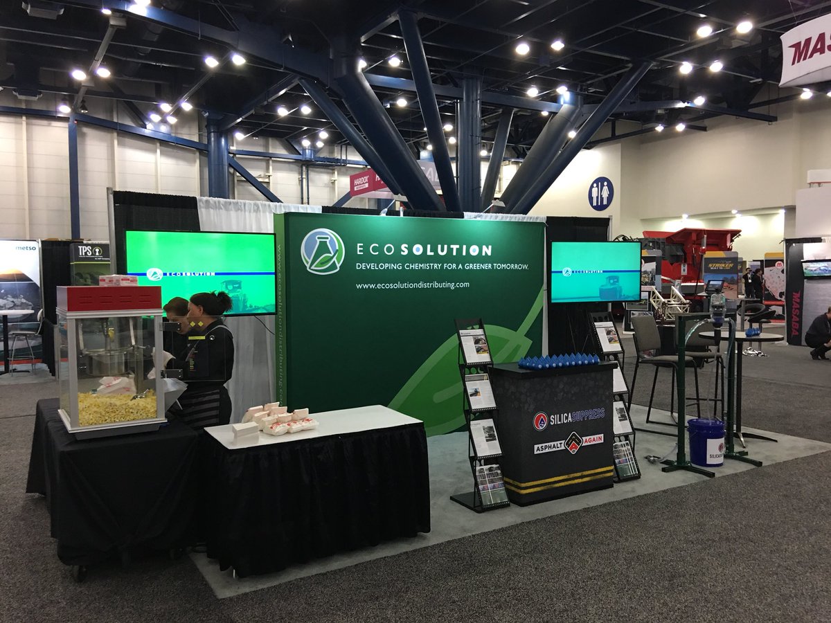 ecosolution1's tweet image. Got Dust? Get popcorn. Come to the #ecosolution booth 1441 at #WorldofAsphalt to discuss #silica and have some popcorn.