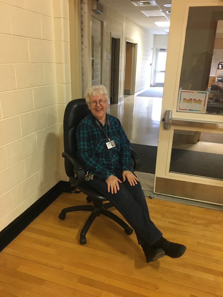 Mrs Green has the best seat in the school for our program.  After receiving a SUPERIOR on our inspection, she deserves it! #fcpsproud