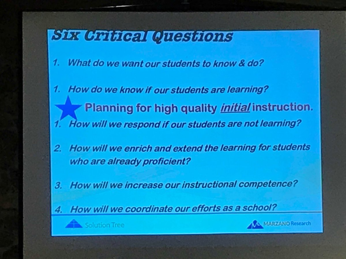 ChrisVTempleton's tweet photo. When you’re answering,”How will we know our students have learned?” you better be planning for high quality initial instruction first!!! @tammymrl #showmepd18 https://t.co/274BiWx4q7