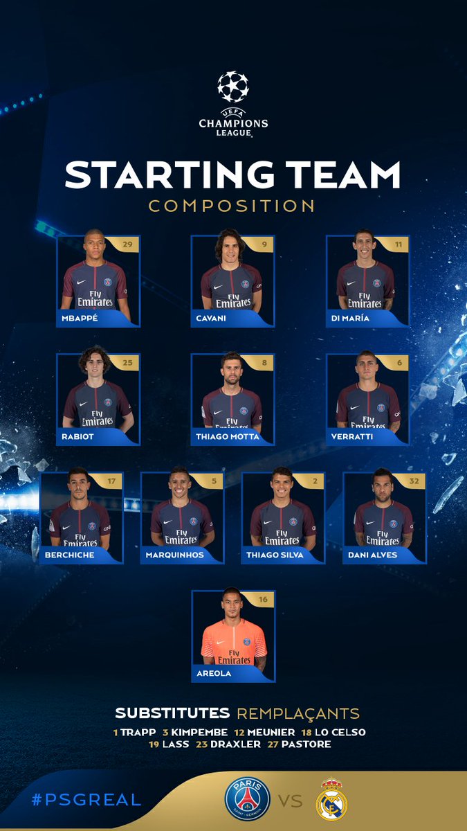 PartidoApartePe's tweet photo. PSG Y Real Madrid se enfrentan por el partido de vuelta de los octavos de final de la Uefa Champions League.
Ida: Real Madrid 3 - PSG 1
#PSG #RealMadrid #UefaChampionsLeague https://t.co/agou9Yp0vi