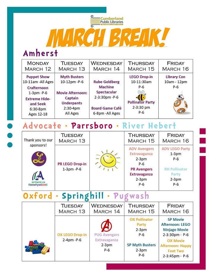 CumberlandPL's tweet image. Register now for our great FREE March Break programs! #MarchBreakFun