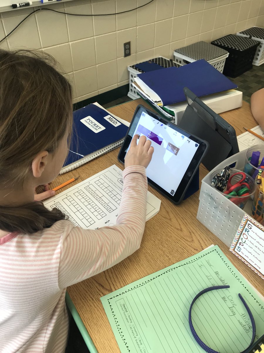 MrsSaladis's tweet photo. Comparing fractions with Schoolkit math is  so fun! #SLPPantherProud https://t.co/3bBs07i0wV