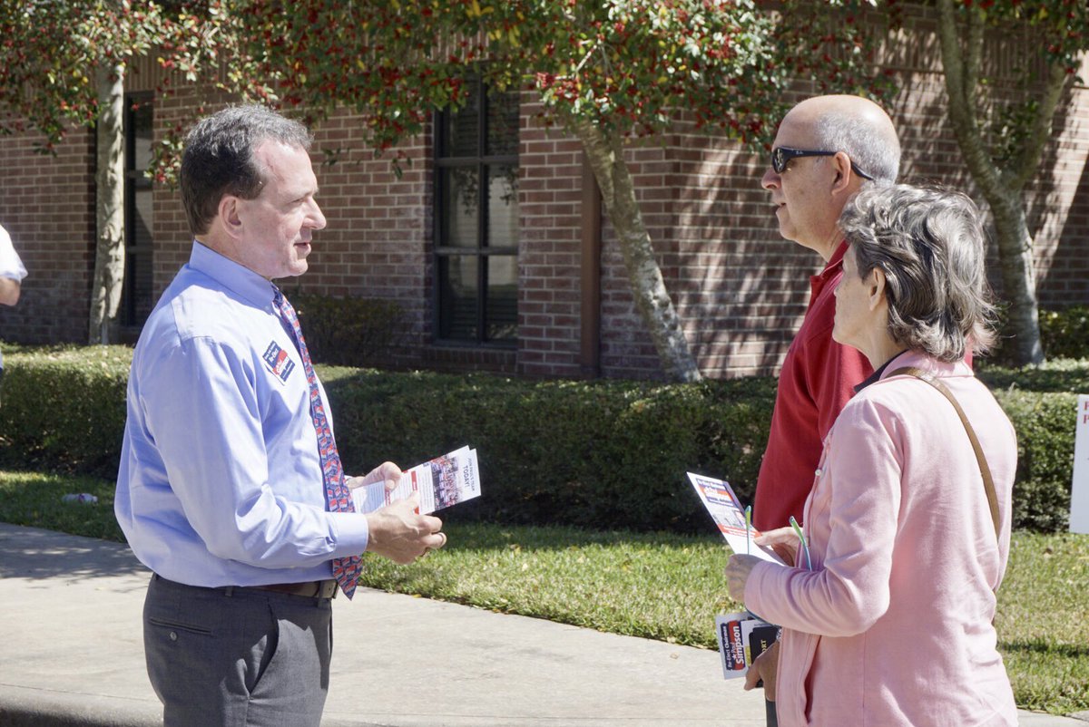 paulfsimpson's tweet photo. Primary day! Love meeting with voters and working the polls. #Harris County #GOTV #VoteSimpson #HCRP https://t.co/CFtoGqcIov