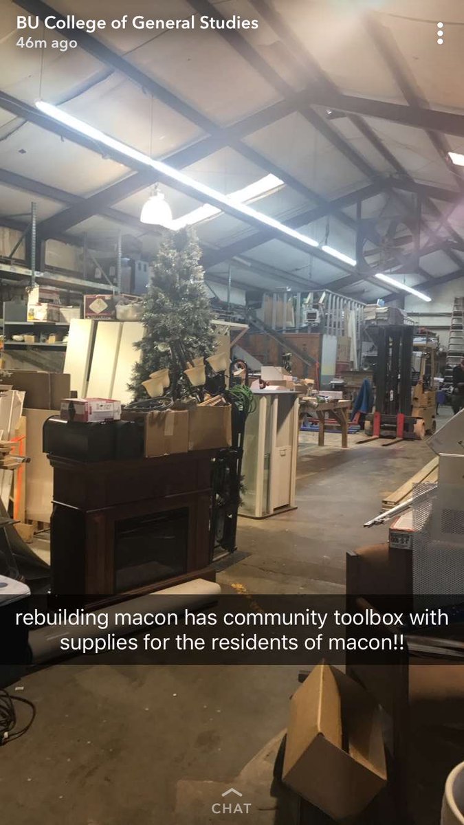 BUCGS's tweet photo. Check out the CGS Snapchat today (bu_cgs) for a #TerrierTakeover from Grace Wise (CGS’19, COM’21), a @BUASB coordinator leading a service trip in Georgia. @BU_Tweets students are working with @RebuildingMacon to refurbish &amp; repair homes for the elderly &amp; those with disabilities. https://t.co/oc8bRj6YiC