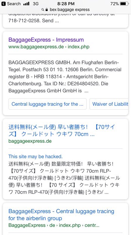 BforErica's tweet photo. @berlinairport @united this is a joke! WTH. TWO days and nobody has contacted me and there’s NO phone # and website is nonexistent. https://t.co/nASEPmVaAo