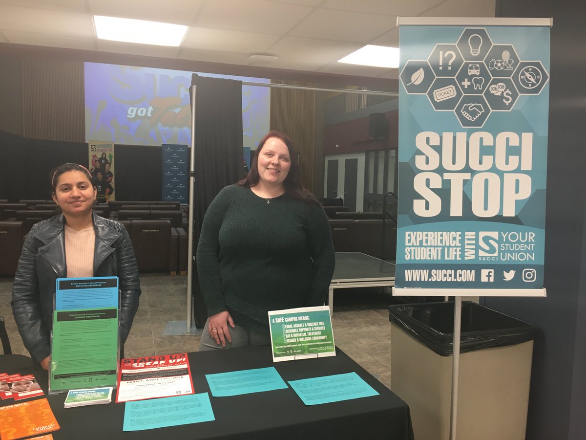 Confederation's tweet image. Thank you to Marcus Agombar &amp;amp; Ashley Brimmell from @tbaysafe and Jayal Chung from the Northwestern Ontario Women’s Centre for being part of our Speaker Series for Sexual Assault/Sexual Violence Awareness and Prevention Day. Link to presentation: bit.ly/2oKu0TW