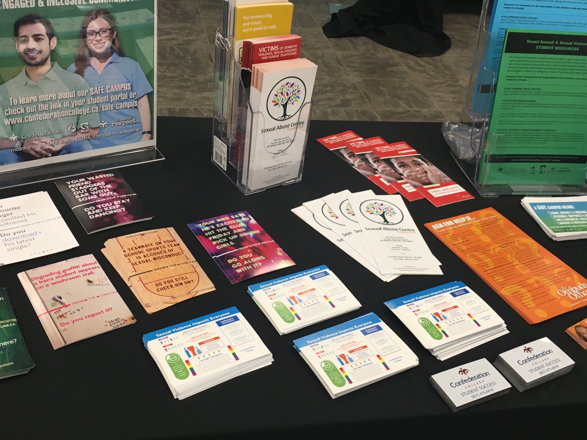 Confederation's tweet image. Thank you to Marcus Agombar &amp;amp; Ashley Brimmell from @tbaysafe and Jayal Chung from the Northwestern Ontario Women’s Centre for being part of our Speaker Series for Sexual Assault/Sexual Violence Awareness and Prevention Day. Link to presentation: bit.ly/2oKu0TW