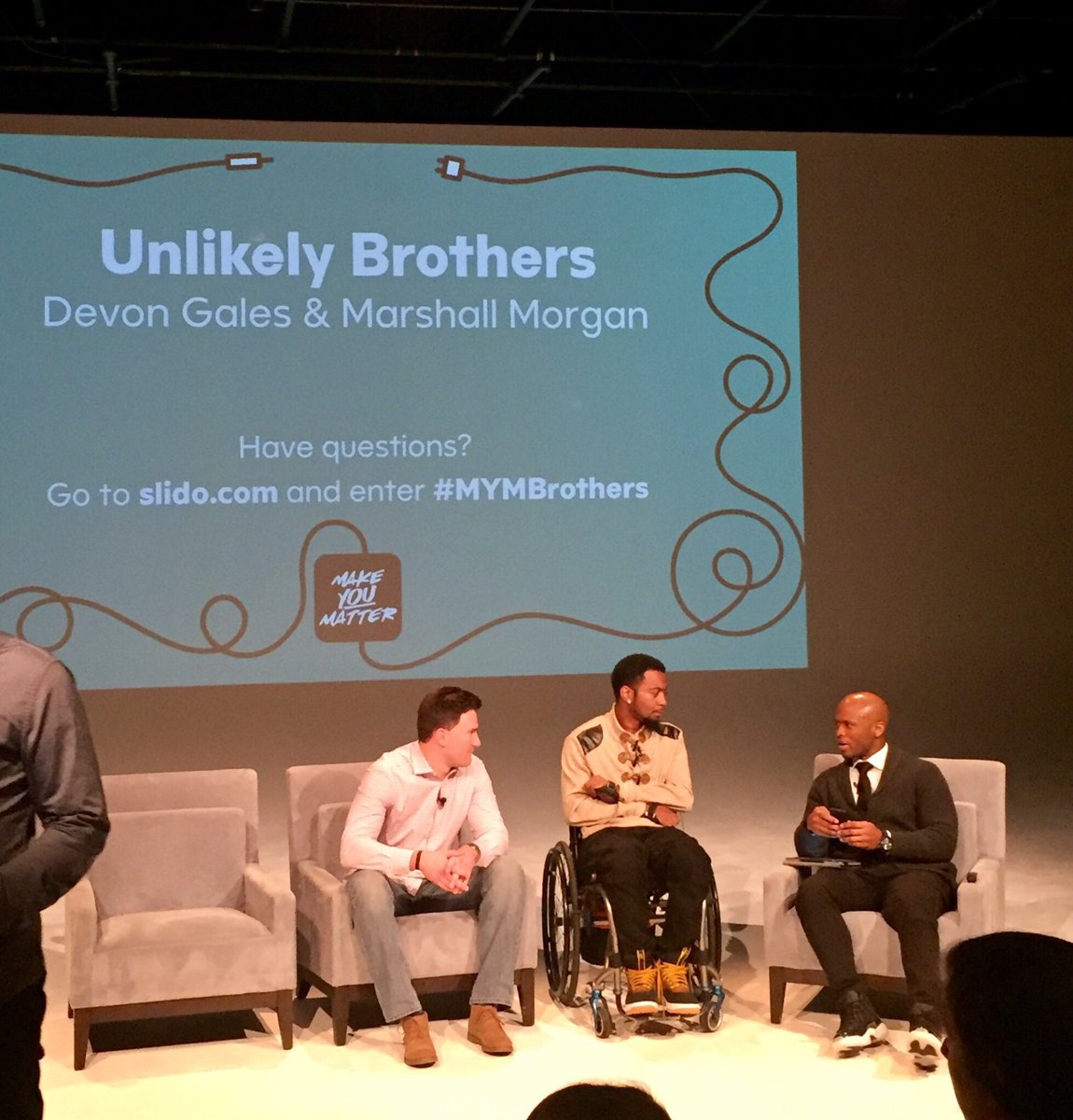 Cranberry43's tweet photo. Inspiration comes in all forms. ❤️ Privileged to hear your story, @IAmDevonGales and @MarshallM13. #MakeYouMatter #TurnerLife #MyCompanyRocks https://t.co/P9MC5GPeac