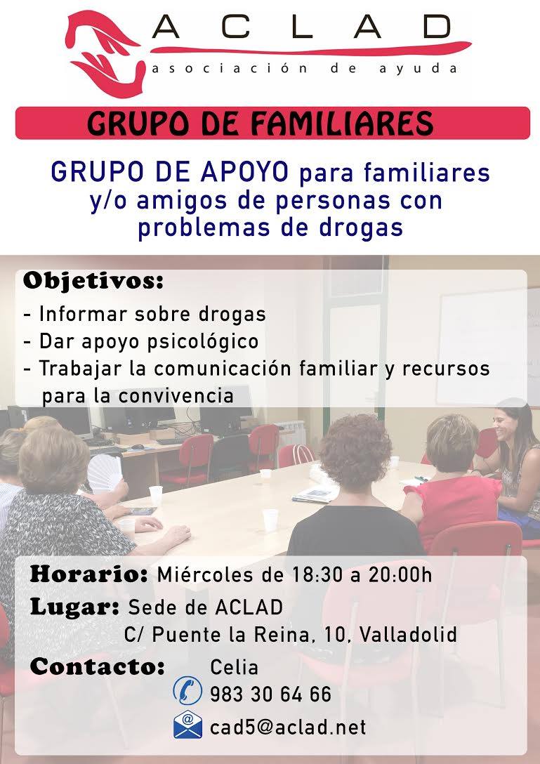 aclad_ong's tweet photo. ✔️Grupo de Apoyo para familiares y amigos de personas con problemas de #drogas, 📍 #Valladolid
📆Mañana miércoles, 6 de marzo.
¡Recuerda: las sesiones son quincenales!
#Aclad, #Psicología, #GrupoDePadres https://t.co/h71VKCfQRu