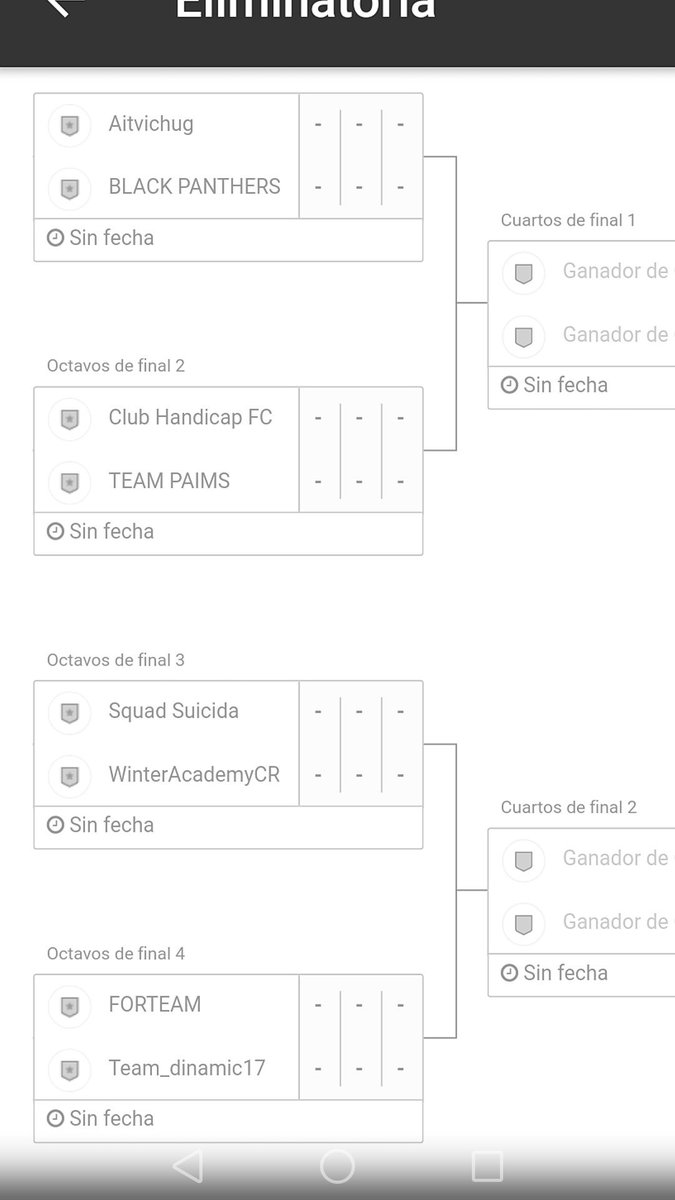 FortniteEspClip's tweet photo. Aqui estan los enfrentamientos de la primera eliminatoria. Estar atentos para los horarios. Los dias seran los sabados. https://t.co/LAA5ff3sEG