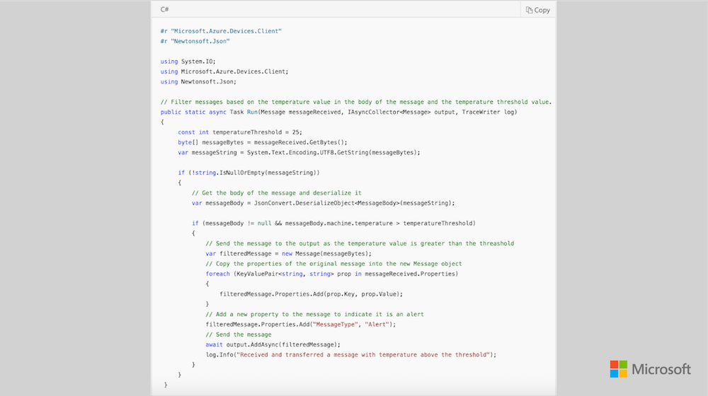 msdev's tweet image. Deploy code that implements your business logic directly to your #IoTEdge devices with #Azure Functions. Learn how: msft.social/xAwssj