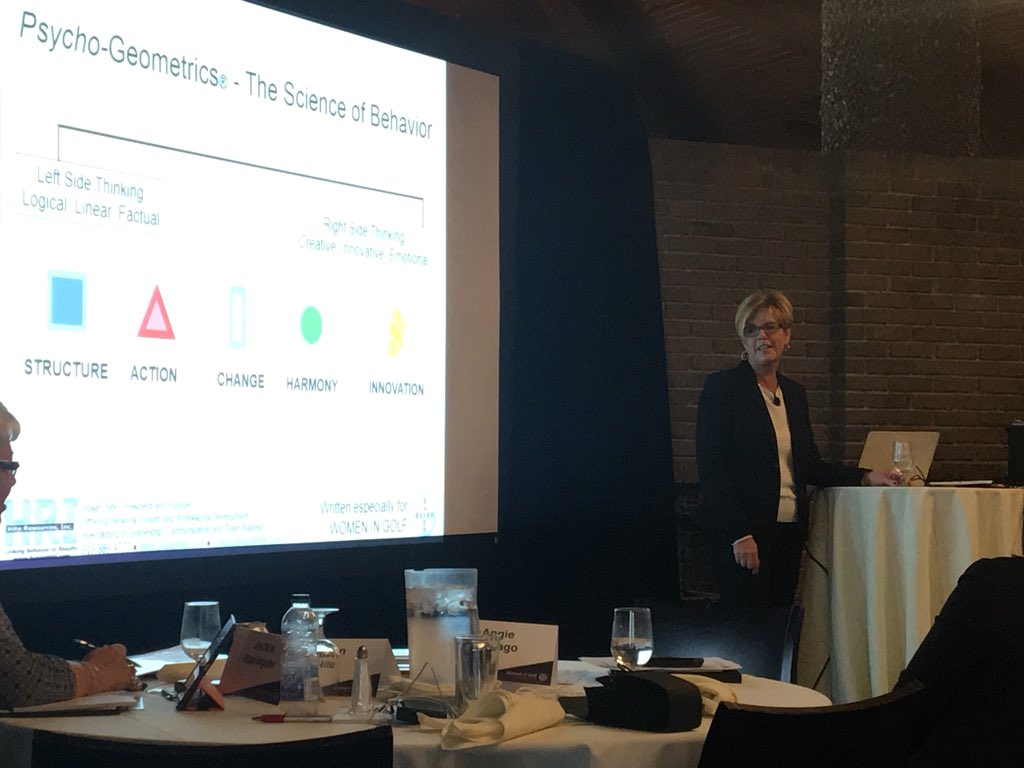 KateLifke's tweet photo. @SusanHite1 providing  a lot of great education at @BayerGolfCA “Women in golf” event today! Understanding psycho-geometrics not only helps you better understand yourself but also those who you work and interact with. #BayerWomenInGolf #GrowingForSuccess #IAmBox #TheLifeOfBox 🔷 https://t.co/gWdNScBM5u