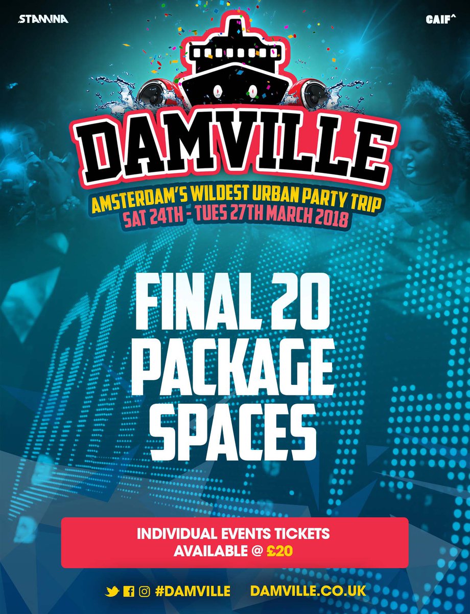 damvilletrip's tweet photo. FINAL PACKAGE SPACES NEARLY SOLD OUT! JOIN US IN JUST OVER 2 WEEKS &amp; BE A PART OF THE #DAMVILLE 2018 MOVIE 🎥🔥 

https://t.co/4Ja7Kvi3Xf RT https://t.co/mnT9okssRu