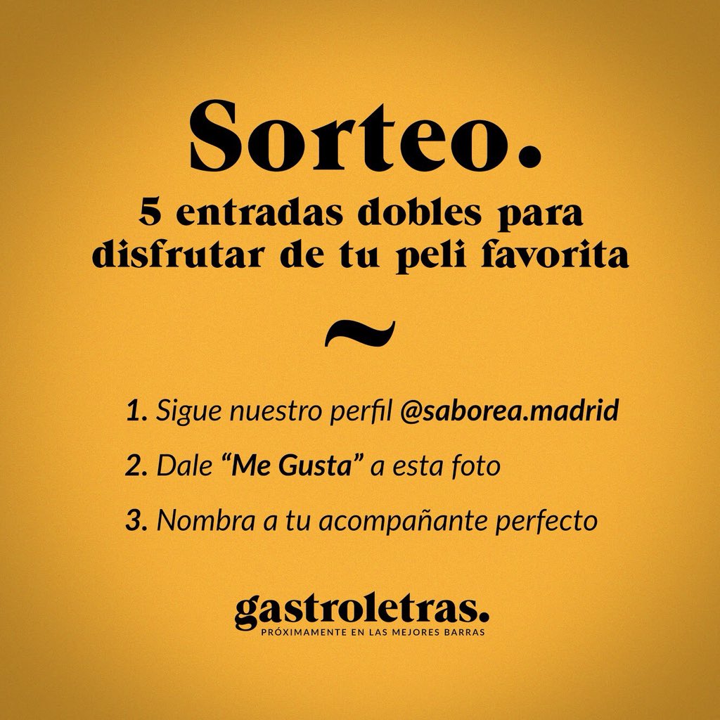 ¿Aún no nos sigues en Facebook y en Instagram? Pues es el mejor momento para hacerlo, porque estamos sorteando entradas de cine por allí... 😉🎟🎞