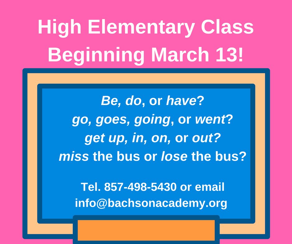 BachsonAcademy's tweet photo. English classes in Worcester for busy, working adults!  High Elementary, Tuesdays 6 - 8 PM.  Places still available in class starting Tuesday, March 13th:  6 - 8 PM.  Call or email for information.  ¡Llámanos -- hablamos español! https://t.co/tv1a8zfh66