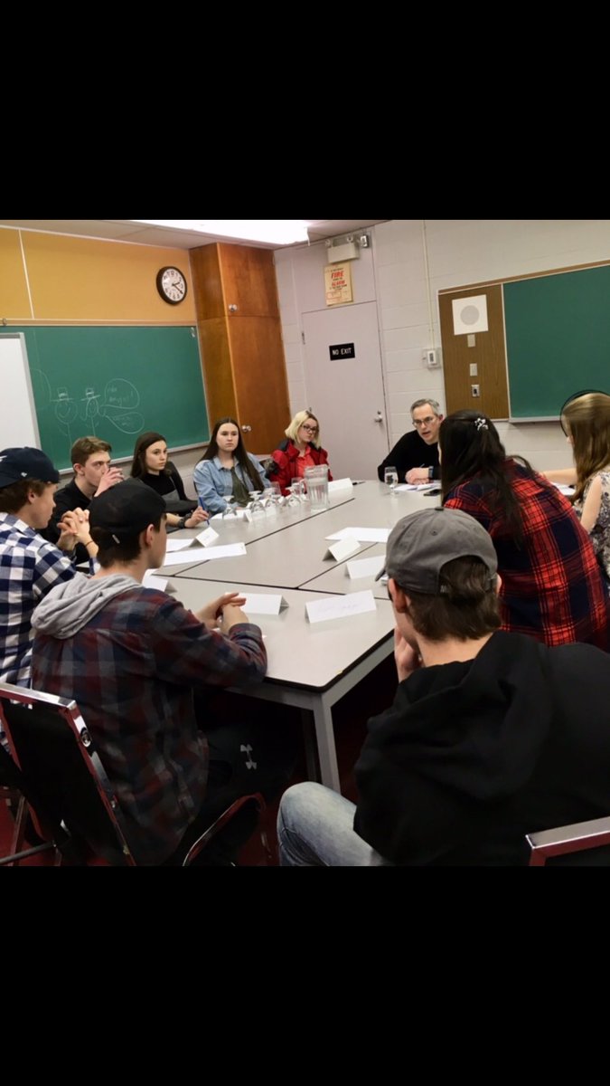 TonyclementCPC's tweet photo. Youth round table part 1 done in #ParrySound High School. Thanks to all who participated and wow, what a great discussion!! #mplife https://t.co/PdbP7tLqTL