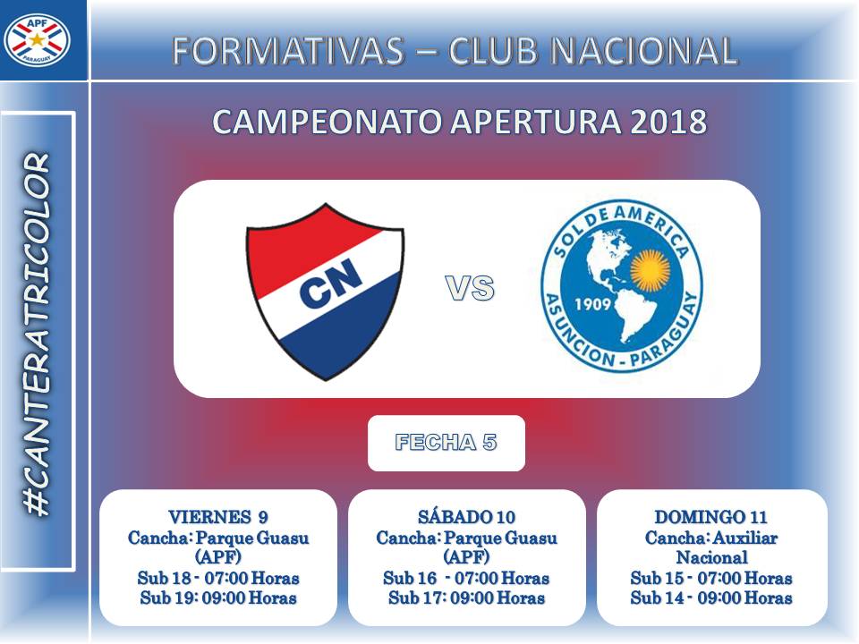 CanteradelTrico's tweet photo. #CanteraTricolor 🔴⚪🔵
#INFERIORES
#Nacional recibirá al equipo #Solense de Villa Elisa por la quinta fecha del Apertura
#VamosNacional #LaAcademia https://t.co/0VqwzHfFS9