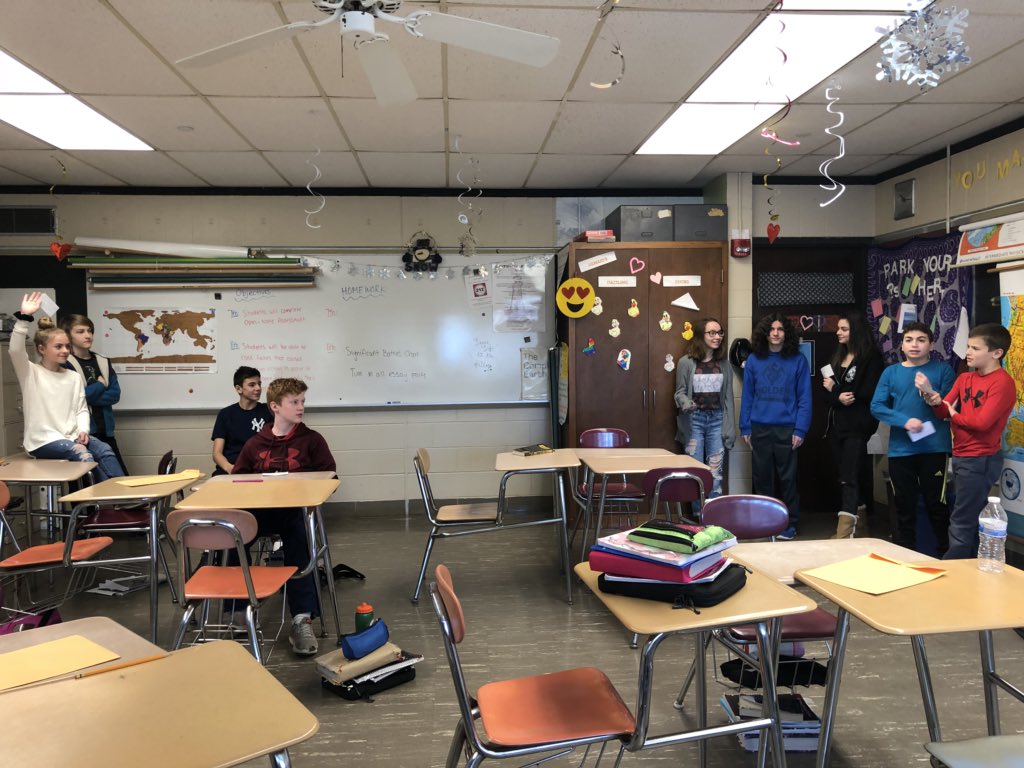 MsDeMaioCMS's tweet photo. Today students debated over the most important factor in helping Americans to win the Revolution! Love seeing students passionately arguing about history! #connectcms https://t.co/h6eYLUmKlv