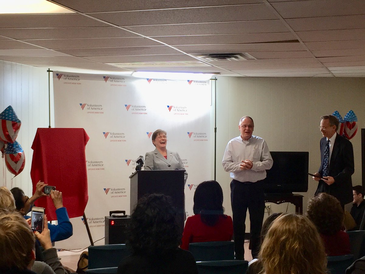 voaupny's tweet photo. Happy 10 year anniversary of The Guest House for homeless families!! Thanks to County Executive @CherylDinolfo and Daisy Rivera Algarin from the mayor's office for attending and proclaiming this week Volunteers of America Week! #VOAWeek #VOAUPNY #Anniversary #Homelessness https://t.co/9RKXHOu4kV