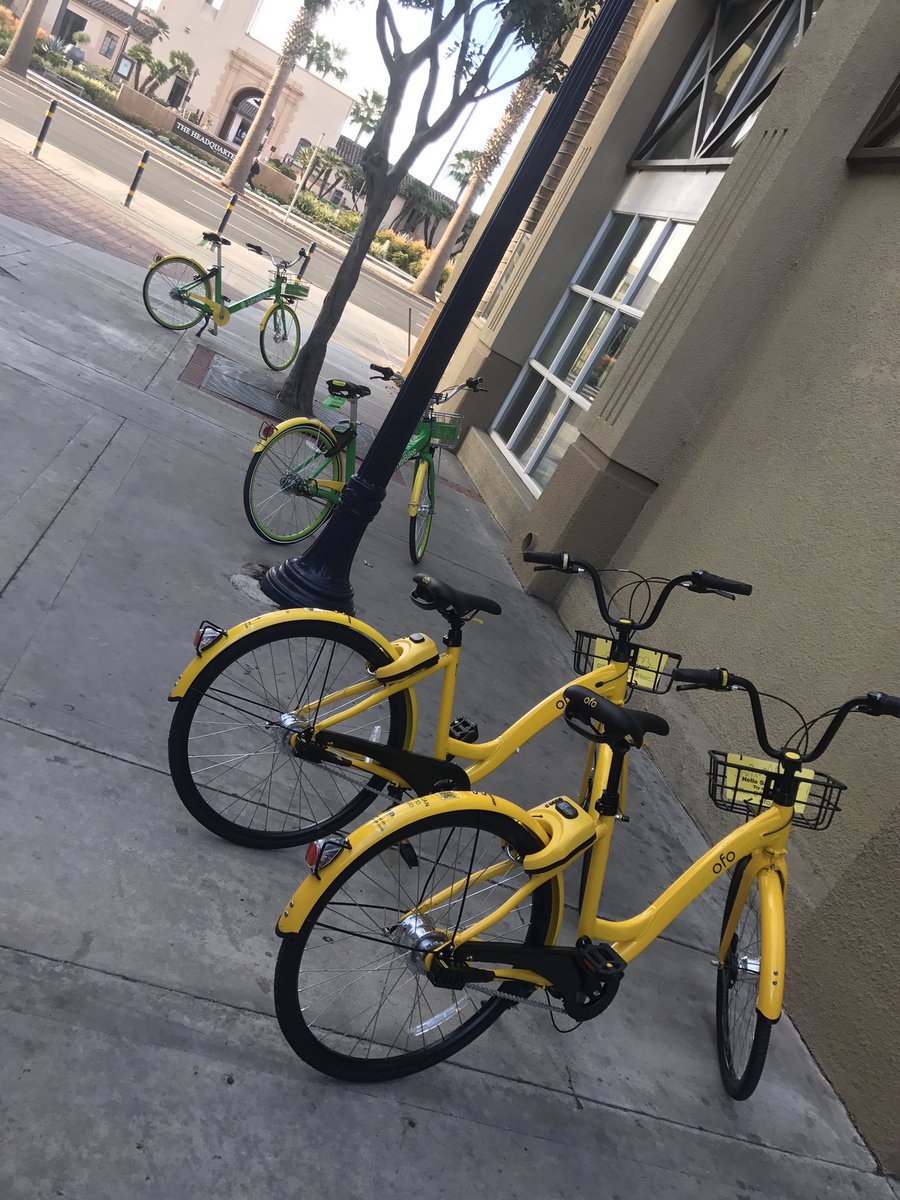 drstaceyangus's tweet photo. One of the coolest things about San Diego are the bikes and scooters that are distributed around for anyone to use. Just grab one, scan the code and go! Now that's green! #AASV2018 https://t.co/qOLSfgZDI6
