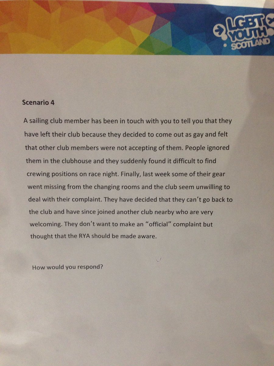 RYAScotland's tweet photo. Great session with @LGBTYS starting our journey in the LGBT Charter. How would you answer this? #ryasdevelops https://t.co/NCPs1RUdgg