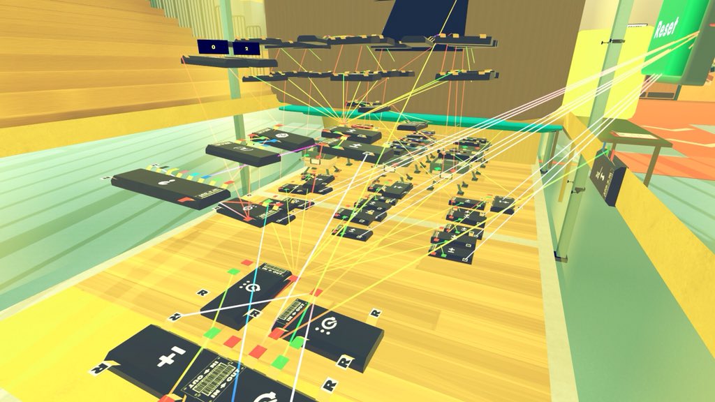 Red_Drummer_'s tweet photo. 📰 Provolone_Pete writes: ^WhackAPete should be about done. If you wanna check it out and give me some ~~cheers~~ or suggestions that would be awesome. 🙌🏼 #customroom #madebyProvolonePete #recroom #circuitbuilder #socialvr #constructiveplay https://t.co/GqJiuDKKUM