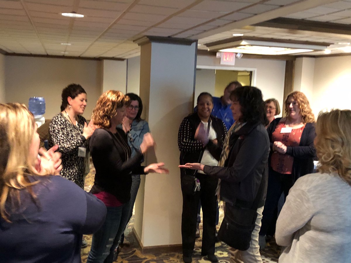 Connieteach's tweet photo. When your session starts with a rock, paper, scissors challenge...how bad could it be? #showmepd18 #trainthetrainer https://t.co/rss6zRNWGM