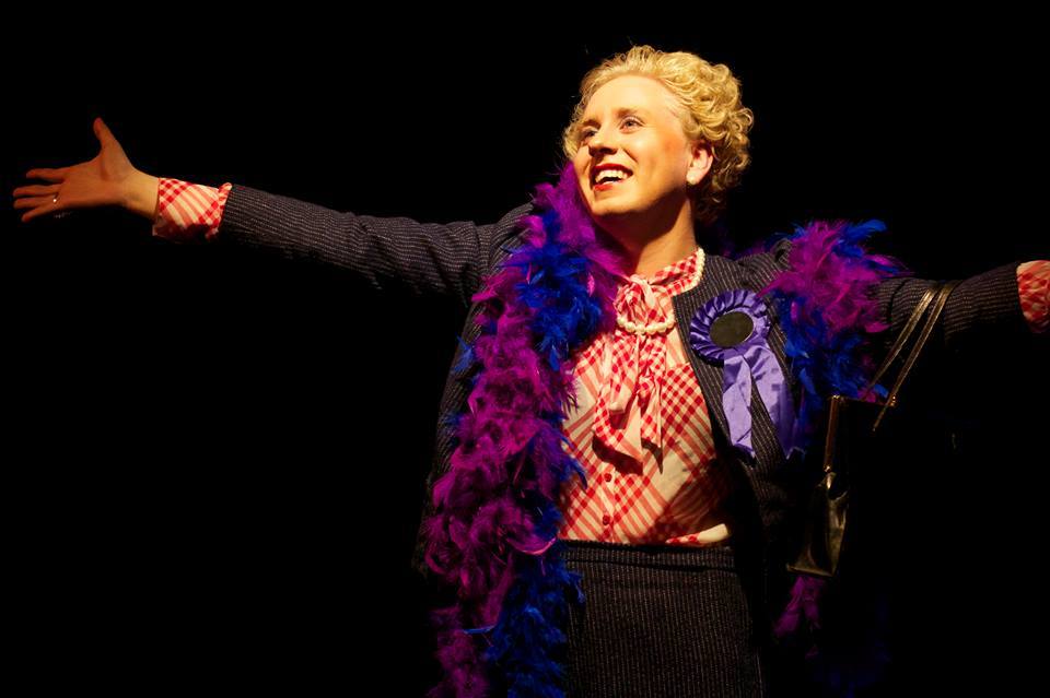 theatrebubble's tweet photo. Maggie Thatcher: Queen of Soho at the VAULT Festival - 'A wonderful, huge, glittering, scantily-clad middle finger to the Iron Lady' @VAULTFestival @SohoThatcher https://t.co/pDznIo3YOH https://t.co/pExqJcf8xJ