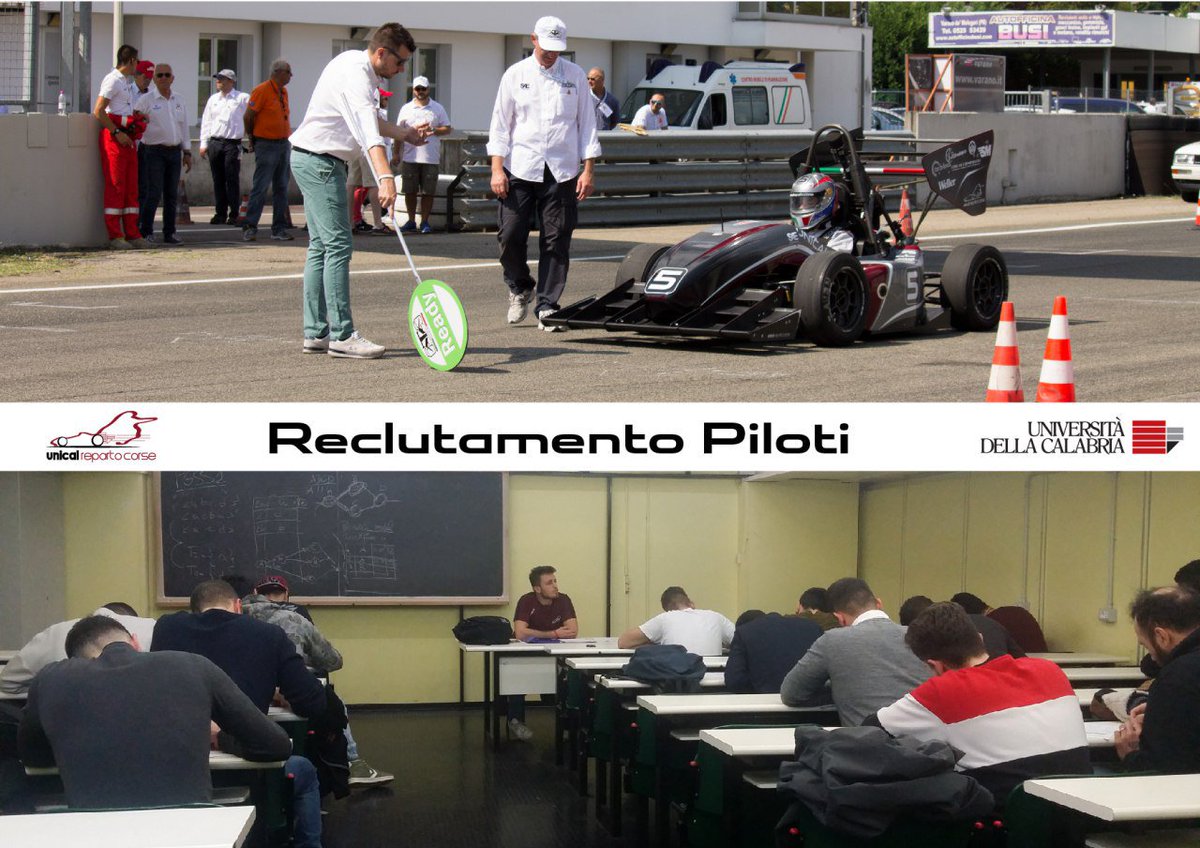 UnicalRepartoCo's tweet photo. È iniziata oggi la selezione degli aspiranti piloti dell'#unicalrepartocorse 🏎️ per la nuova stagione! Dovranno impegnarsi ad affrontare al meglio tutte le prove previste per il reclutamento 💪😎

#universitàdellacalabria # Team 🏁 #recruitment ✌️ https://t.co/qBhwskQMmT