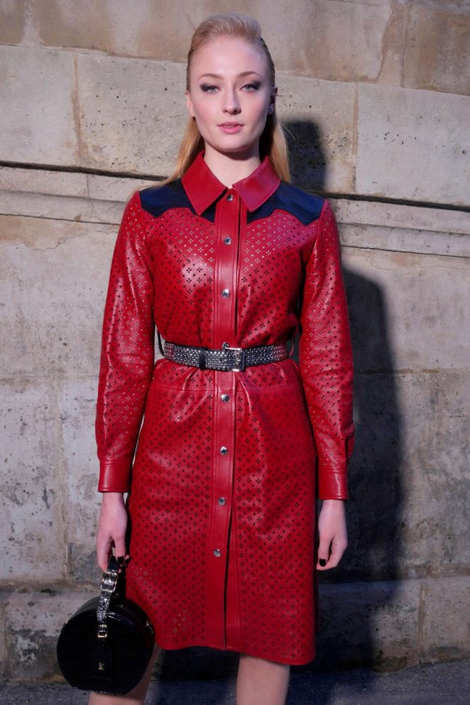 Sophie Turner at Louis Vuitton show during Paris Fashion Week