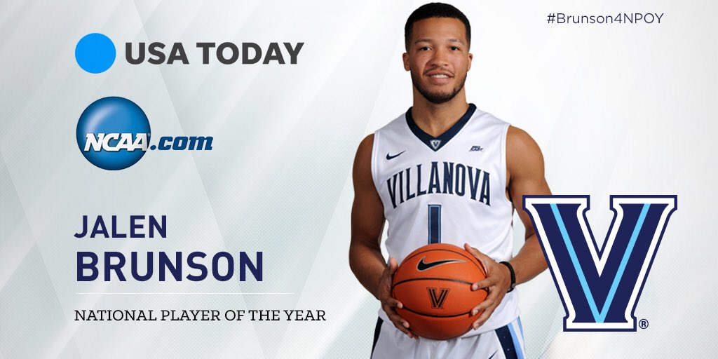 NovaMBB's tweet photo. .@USATODAY &amp; https://t.co/QskldLqcwV name @jalenbrunson1 National Player of the Year! 

🔗: https://t.co/RdZZ7l8gu6

#Brunson4NPOY https://t.co/Ne9eZlBsFU