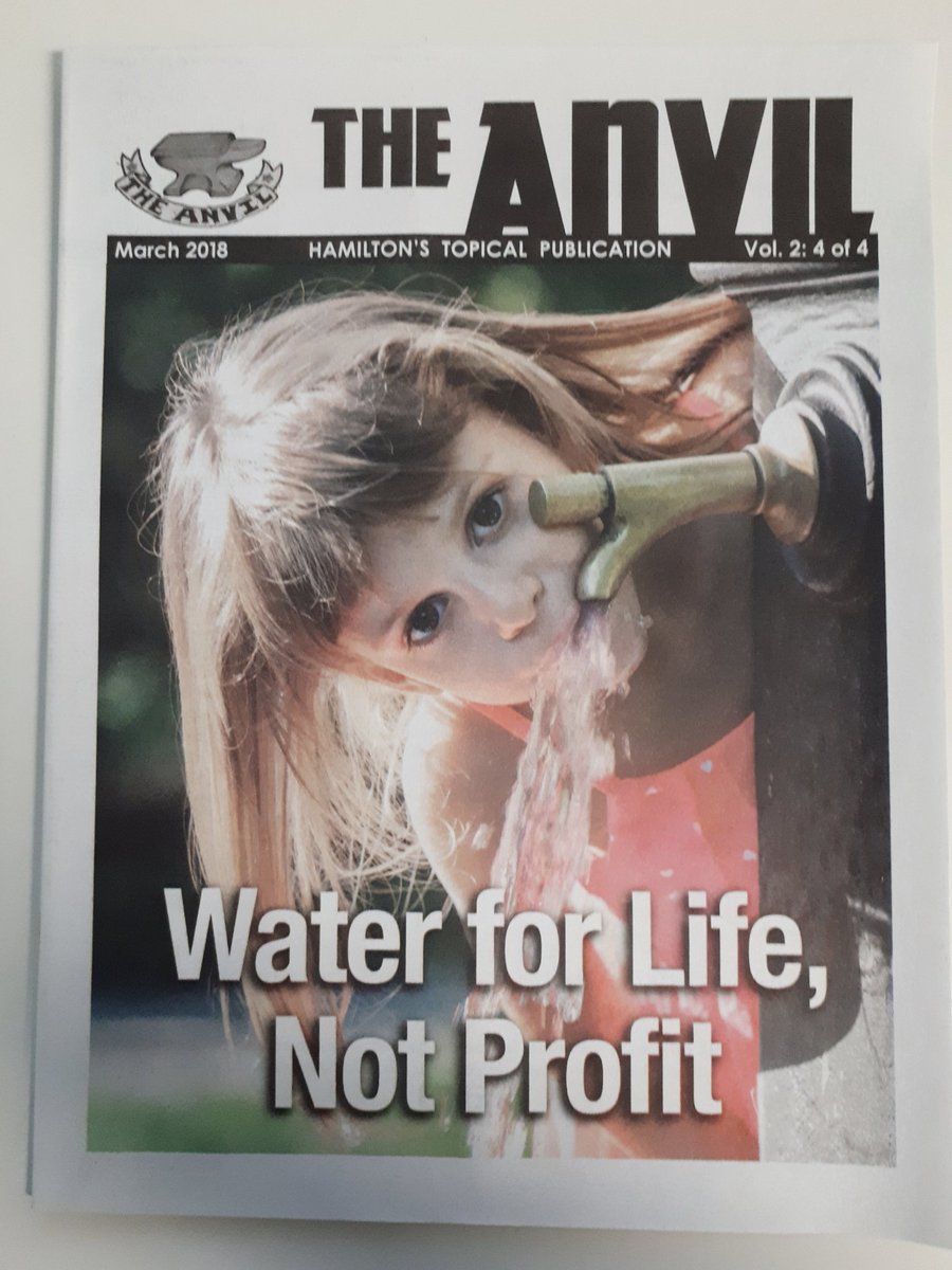 HamiltonAnvil's tweet photo. New Issue of the ANVIL is here!! We partnered up with the @wwaterwatchers to bring you an entire issue on Water. It's alarming what's happening with our water. Pick it up in coffee shops across #HamOnt #Hamilton #Hamvil https://t.co/3lG4bPddRn