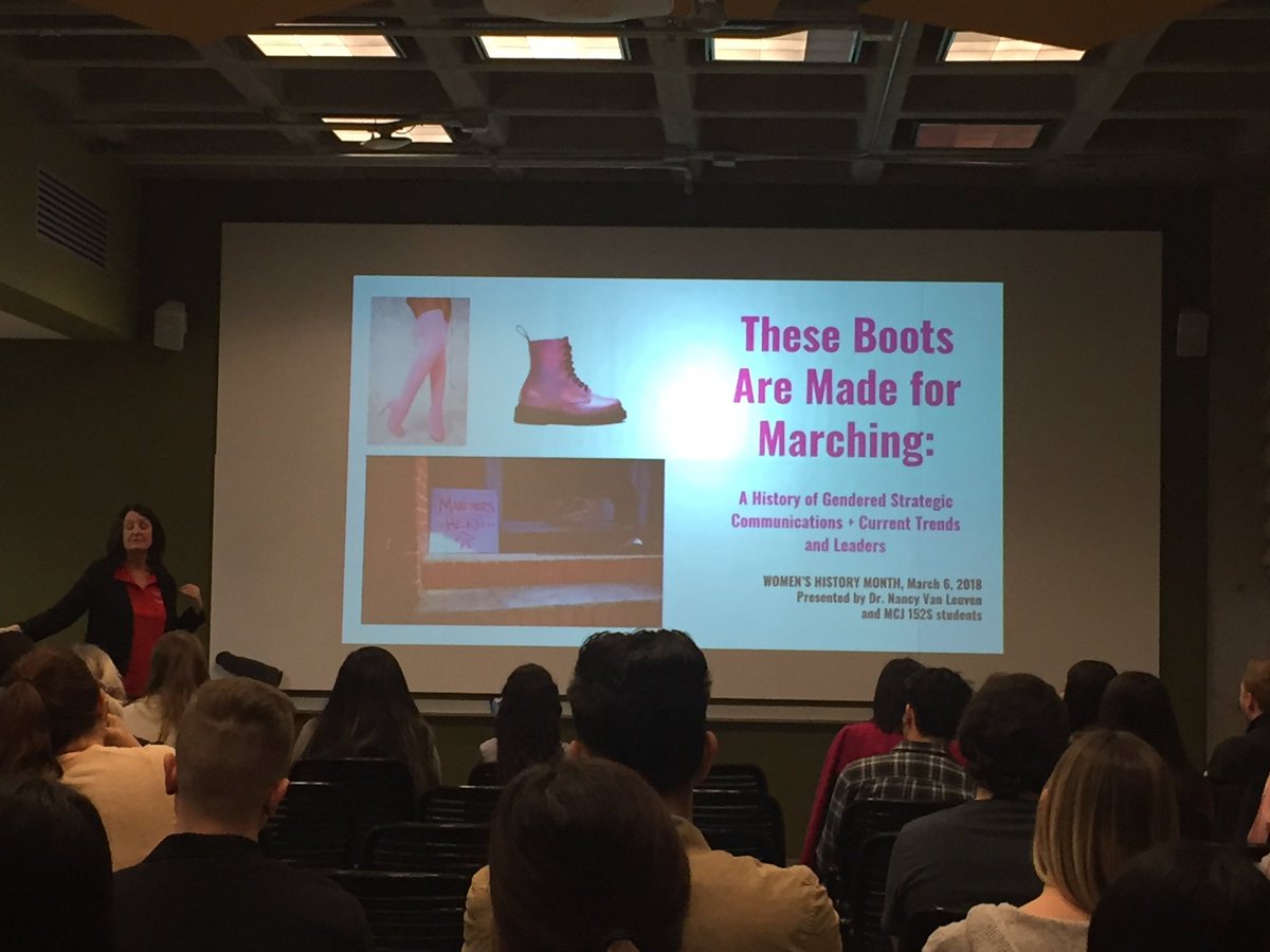 wisematize's tweet image. Listening to @NancyVanLeuven and some of her students talk about women and PR. #PRDogs #mcj152s