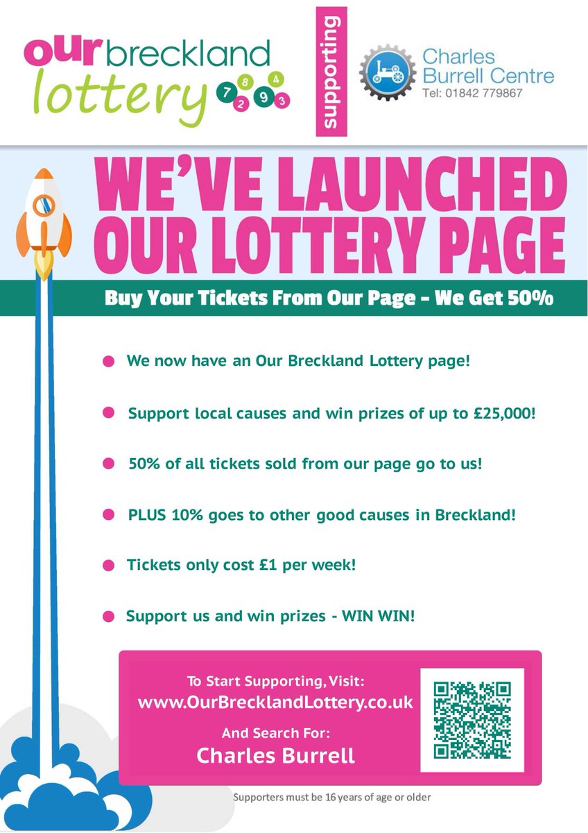 Fancy winning some amazing prizes including £25k cash or an annual gym membership? <a href="/OurBreckland/">Our Breckland Lottery</a> lottery is a new initiative launched by <a href="/BreckCouncil/">Breckland Council</a> with 60% of proceeds going to good causes in the area such as <a href="/CbcCentre/">CharlesBurrellCentre</a> . Get your tickets here- ourbrecklandlottery.co.uk/support/charle…