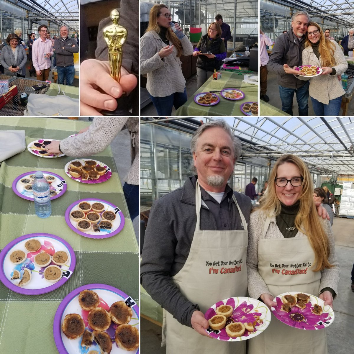 ThielsGH's tweet photo. THE #buttertartolympics last wk! @AlbertaAg #biocontrol #growerday Judge #buttertart guru @BugladySuzanne BESTline "perfect sweet-goo2spider-body ratio"🕷I thnk that's #buggeek speak for custard'n raisins! Winner: @P_K49 @ButterTartTour #aggwild🌱💜#lovemyjob https://t.co/AUJ4cRLbZ3