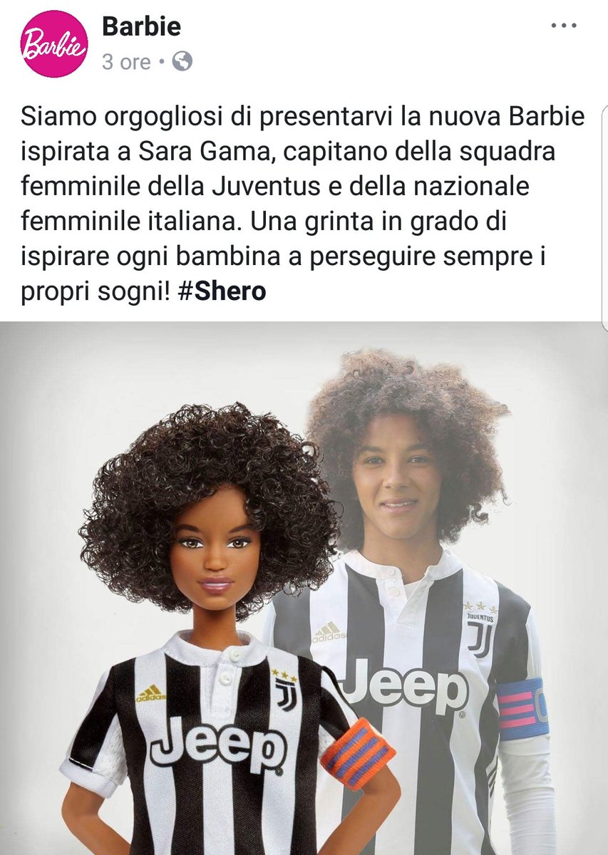RomeoMJ's tweet photo. Il nostro Capitano della @JuventusFCWomen e di @Vivo_Azzurro, la mitica @SaraGama_ITA è stata scelta da @Barbie come #modelhero. Una grinta in grado di ispirare ogni bambina a perseguire i propri sogni! ⚽️ Orgoglio. ❤⚪⚫ #shero #numero1 https://t.co/zaoYEQaaTJ