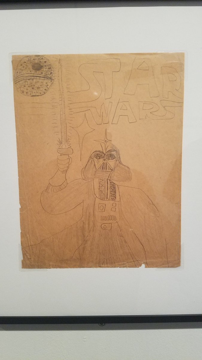 JeffCarlisleArt's tweet photo. A drawing I did of #darthvader when I was SIX years old...on display at @columbusmuseum along with 10 other pieces of my professional work. #theforceoffandom #starwars #mychildhood https://t.co/7N7VjKMX1E