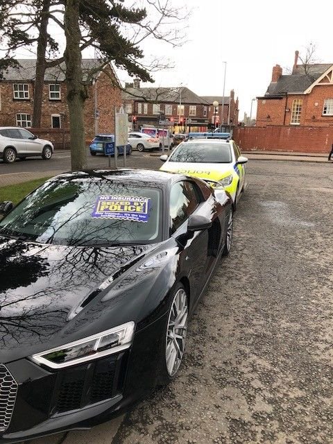 D Block officers seized vehicle on Princess Street, Knutsford for no insurance