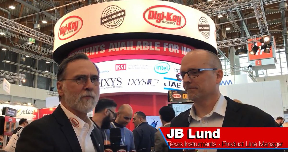 digikey's tweet photo. Randall R interviews JB Lund from Texas Instruments at #EmbeddedWorld2018 #ew18 @TXInstruments https://t.co/dEl6DNNmM2 https://t.co/1gpiIwPLKs