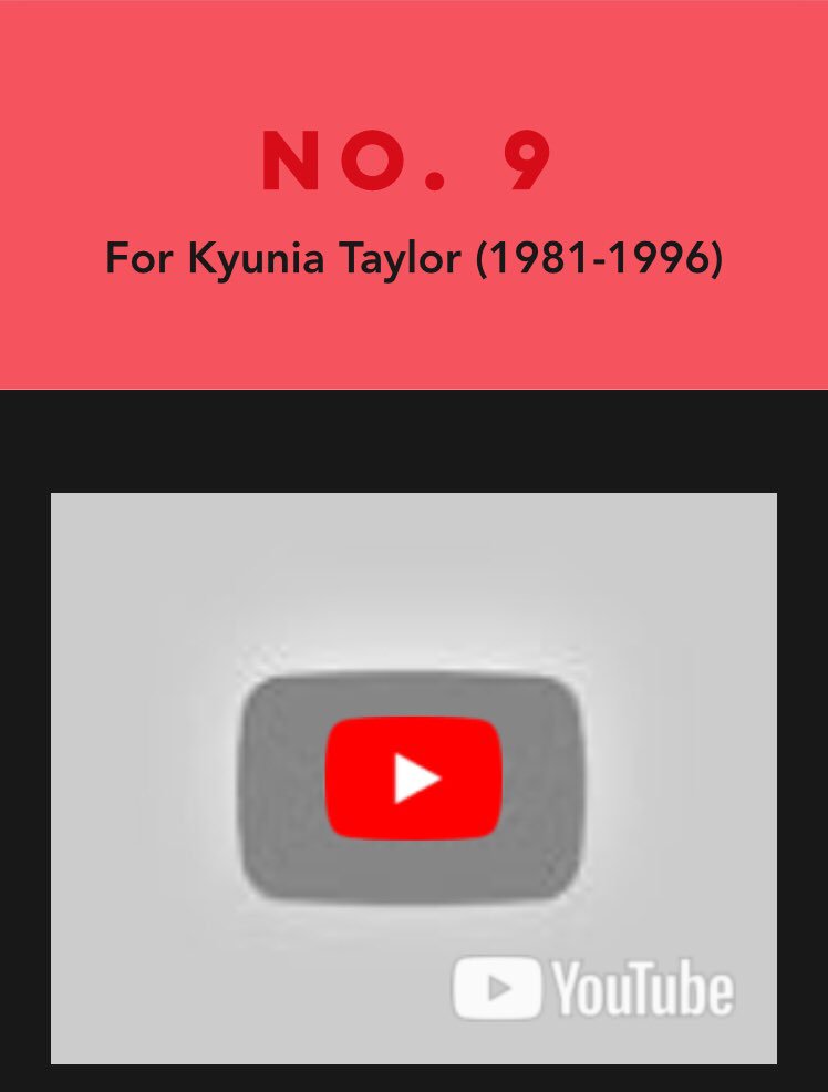 ProjctIRemember's tweet photo. No. 9 for Kyunia Taylor (1981-1996).
Jo Yi Chow honors Kyunia with “The Norm.”
Read more on our website! Link in our bio. https://t.co/tVbO1s7OXX