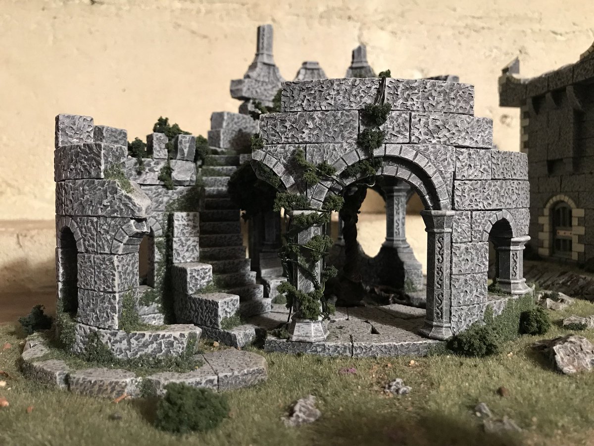 Eric_Actual's tweet photo. Ruined Tower built with Hirst Arts mold #65. Cast with Merlin’s Magic. #dnd #miniature #hirstarts #gameworking https://t.co/LF4TCx1NlT