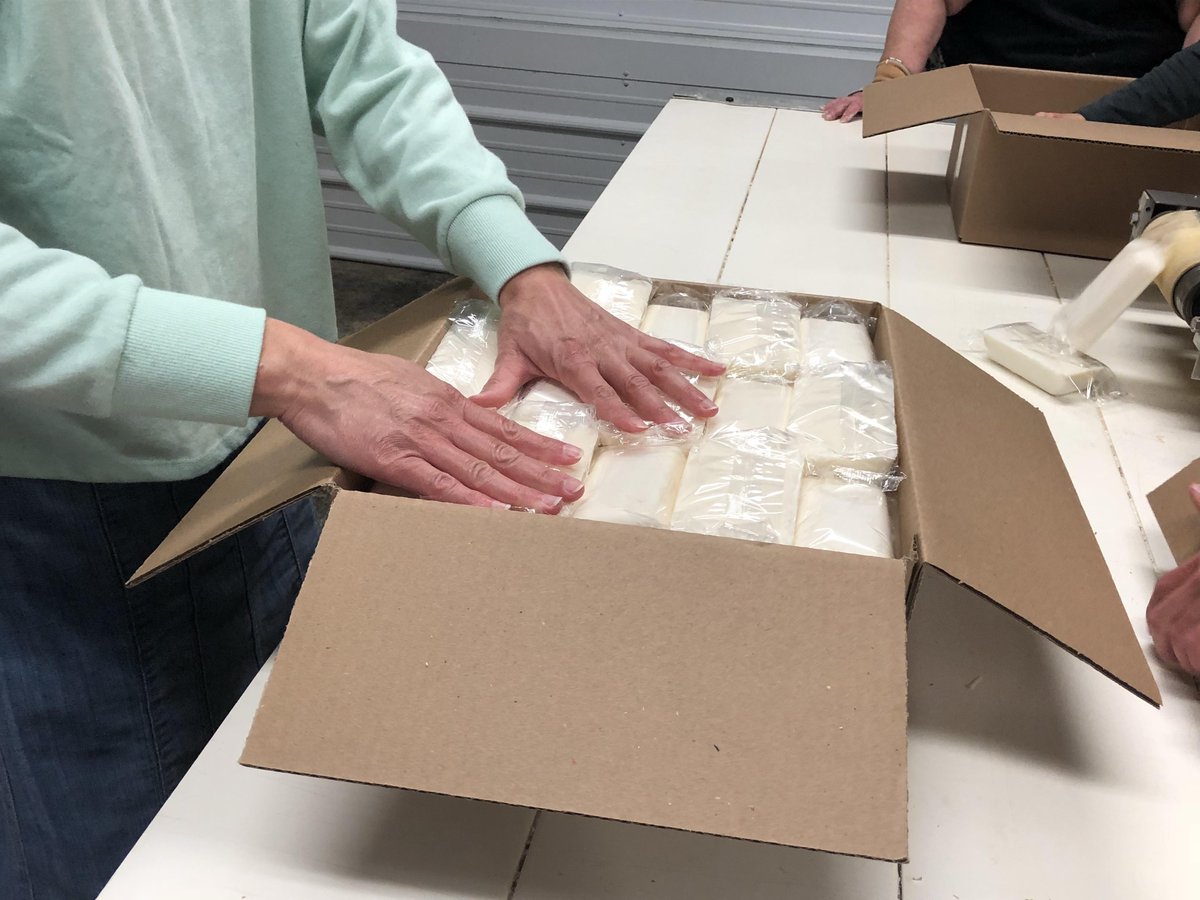 Thrilled to be partnering with Apostolic Christian Church as they continuously send soap to those in need! #giveback #mcb #corrugatedboxes