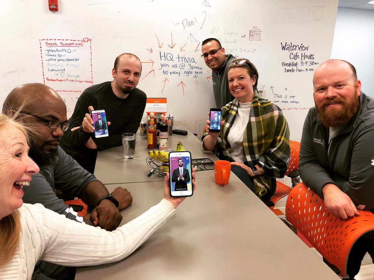 GoVicasso's tweet photo. Celebrating FUN this week at IC! Yes sometimes we like a good game of @hqtrivia to beat the afternoon slump! No we haven’t won...yet🤓 #iclife #icway https://t.co/avKzuBOFwv